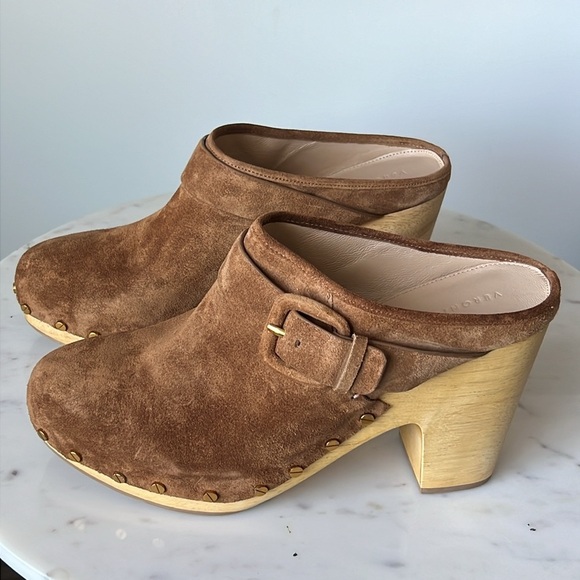 Veronica Beard Dacey Suede Clogs - Picture 2 of 9